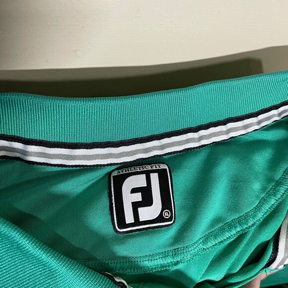 FootJoy Polo Shirt Mens XL Green Performance Fit Green Turquoise Golf Polo EUC‎ - Picture 4 of 7
